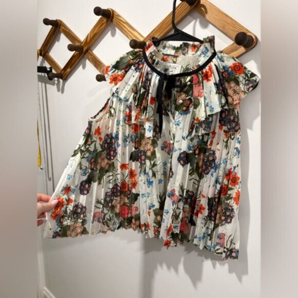 Erdem x H&M pleated floral print sleeveless blouse top - Picture 8 of 10